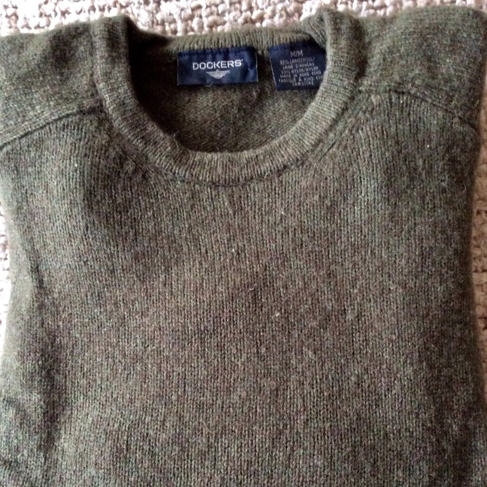 Men’s Dockers |Gorgeous Army/camouflage Green Sweater | Size M | Lambswool